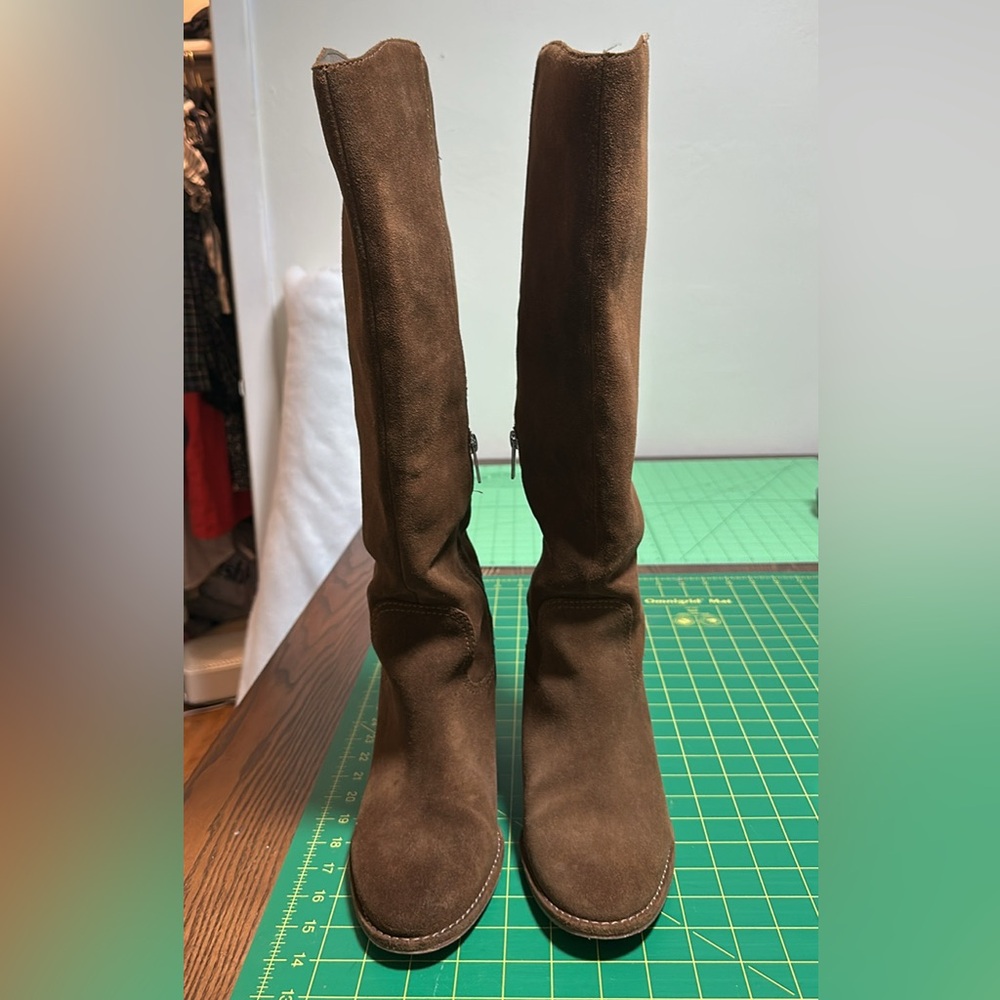 Vince Camuto Brown Knee High Boots-Wide Calf